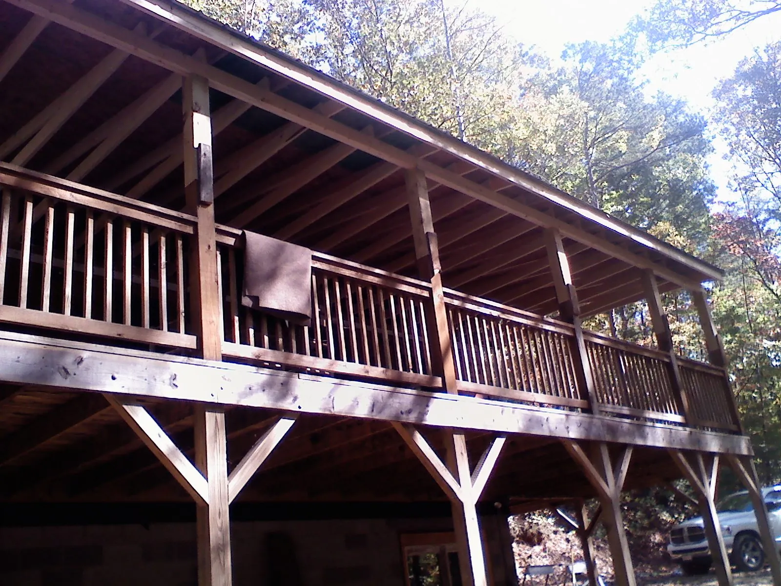 Timber framing under a new elevated porch and deck — Roof Leak Repair in Chilo by Roofing Brothers